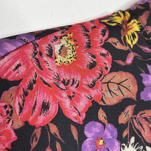 Zara High Neck Floral Print Long Sleeve Satin Blouse Top Women’s Size Small - Picture 3 of 10